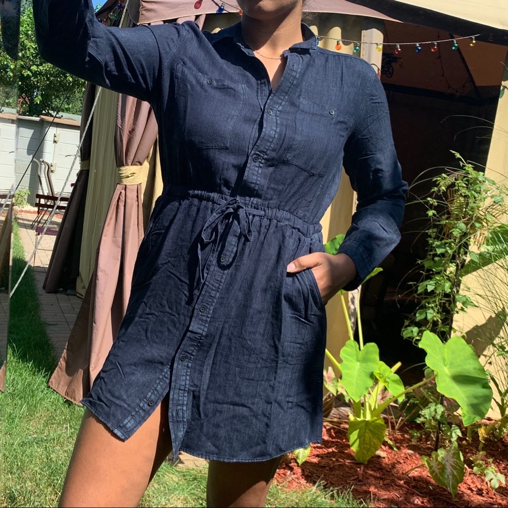 CALVIN KLEIN - denim button up dress